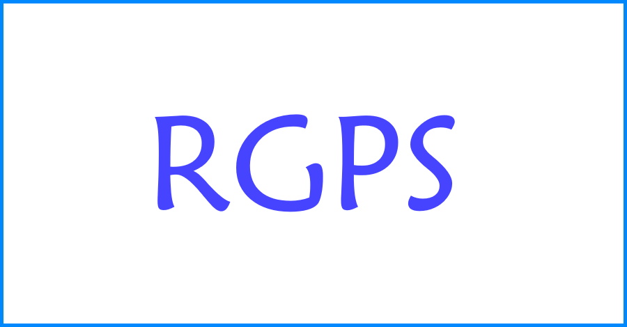 RGPS escrito em letras azuis